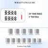IMRAIN Press on Nails Short Square Fake Nails Black White Checkered Pattern Designs Glossy Glue on Nails Full Cover Artificial False Nails Gel Stick on Acrylic Nails for Women 24PCS