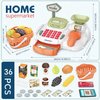 Cash Register 36PCS Supermarket Shop Toys with Electronic Sounds,Working Scanner,Calculator,Credit Card Reader,Play Food and Money Preschool Learning for Girl Boys Kids (Green)