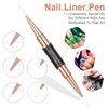 Etercycle Double-Ended Acrylic Nail Art Brushes Set, Gel Polish Nail Art Design Pen Painting Tools Nail Art Liner Brush and Nail Dotting Pen for Acrylic Application Salon at Home DIY Manicure