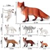 SIENON 8Pcs Fox Toy Figures Arctic Fox and Red Foxes Figurines Set Fox Family Forest Animals Figures Woodland Animal Figurines Miniature Fox Animals Toys Cake Topper for Woodland Theme Birthday Party