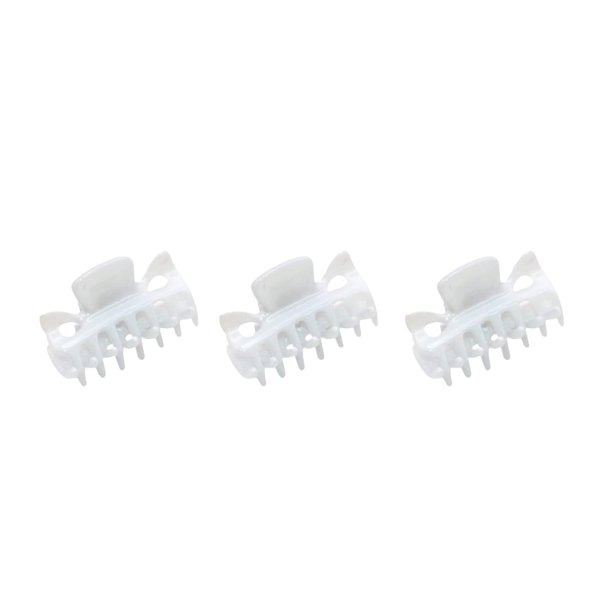 Parcelona French Classic Very Small 1 1/2" Claw Clips with Tight Spring Set of 3 Girls Hair Jaw Claw Clips Durable Styling Women Hair Accessories, Made in France (Solid White)