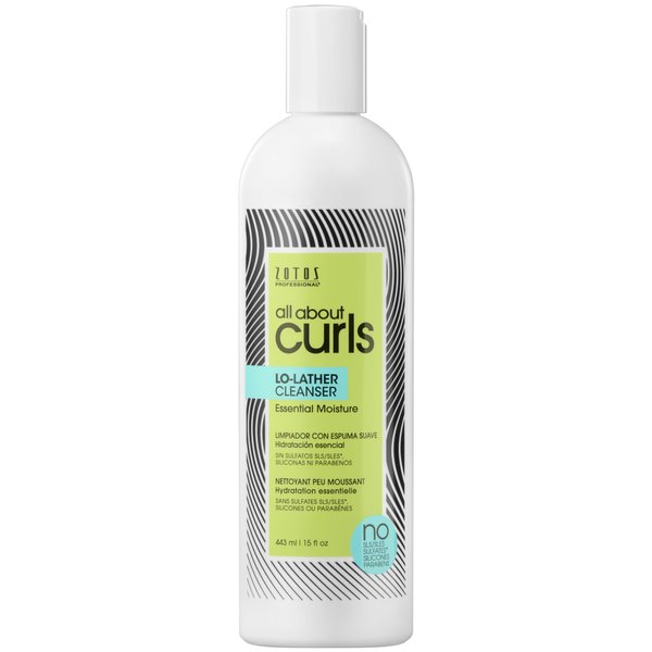 All About Curls Lo-Lather Cleanser Shampoo | Essential Moisture | Gentle Cleansing | Slightly Sudsy | All Curly Hair Types | Cruelty Free | Sulfate Free | 15 Fl Oz