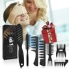 Hair Brush for Men, DUAIU 7Pcs Combs for Men, Hair Styling Comb Set with Vent Hair Brush, Quiff Round Hair Brush, Wide Tooth Comb, Texture Comb for Blow Drying, Detangling, Grooming, Hairdressing