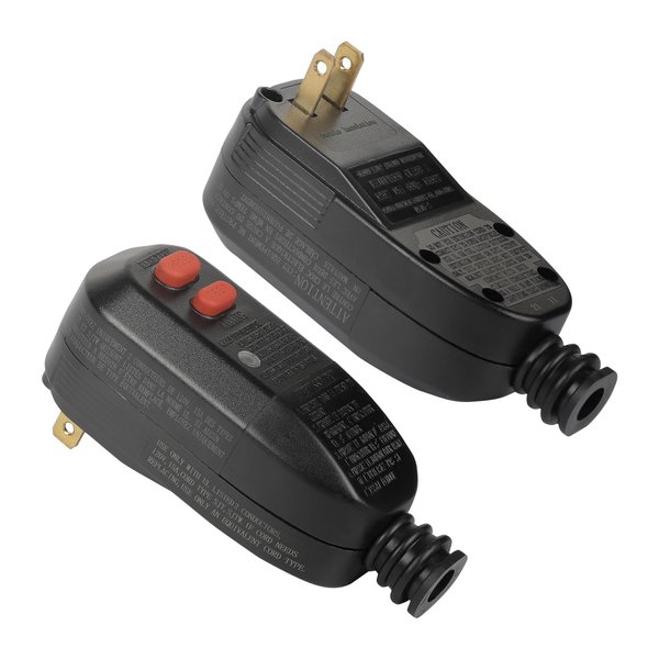 Aneken GFCI Plug Replacement Auto Reset 2 Prongs 15Amp 2-Wires with Waterproof Fault Circuit Interrupter Safety RCD Protection for Power Pressure Washer, Air Conditioner, Hot Tub, Hair Dryer