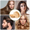 JiedHiur Wooden and Bamboo Hair Brush, Natural Material Air Cushion Brush Detangling Brush for Women, Men and Kids, Massager Hair Brush for Hair Growth