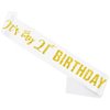 It’s My 21st Birthday Sash,21st Birthday Sash,Glitter Letter 21st Birthday Sash for Girls,Happy 21st Birthday Party Decorations,White and Gold