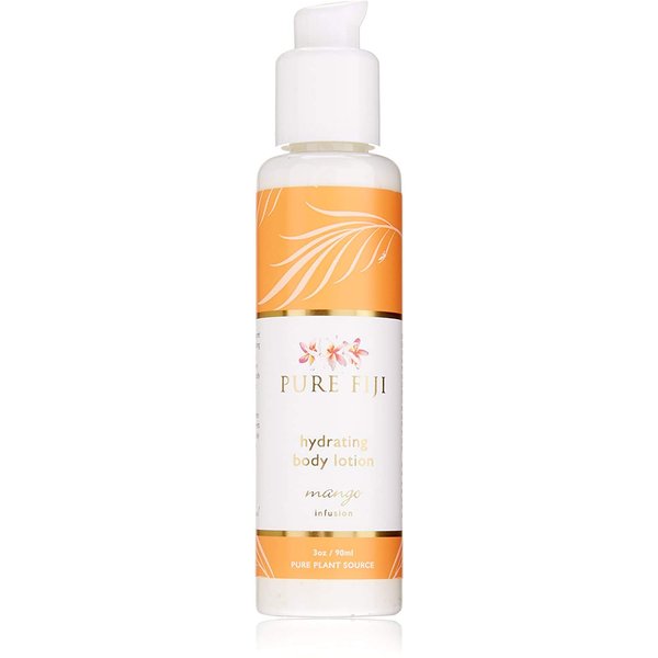 PURE FIJI Body Lotion Hydrating - Moisturizing Lotion for Dry Skin with Coconut Milk and Vitamin E, Organic Body Lotion For Women and Men, Mango Scent, 3 oz