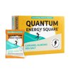Quantum Energy Square: Energy Bar with Caffeine & 10g Protein. Delicious Healthy Snack On The Go. (Vegan, Gluten-free, Soy-free, Dairy-free). Flavor: Caramel Almond Sea Salt 8Pk