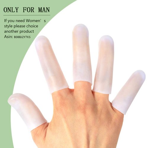 HioIoiH Silicone Finger Protectors for Man, 10 Pack Gel Finger Cots & Protector,Relief from Pain of Finger Tips Cracked, Arthritis