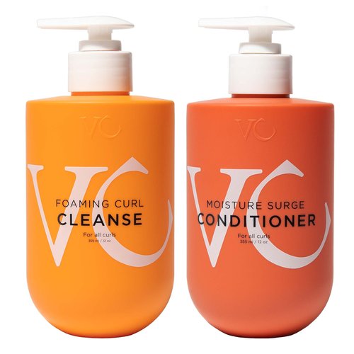 Vicious Curl Foaming Curl Cleanse and Moisture Surge Conditioner Kit – Clarifying Shampoo and Deep Conditioner for Curly Hair – Color-Safe, GMO-Free, with Amino Acids, Proteins & Superfruits (10 oz)