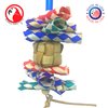 Bonka Bird Toys 3847 Boxy Cube Small Bird Toy Natural Palm Box Crunch Bamboo Treat Finger Traps Forage Chew Cockatiel Parakeet Conure African Grey Cage Pets.
