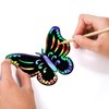 Mezchi 120 Pcs Butterfly Scratch Art for Kids, Rainbow Scratch Paper with 12 Wooden Stylus, Black Scratch Off Paper for Kids, Butterfly Crafts for Kids DIY Crafts, Scratch Art Party Favors,12 Styles