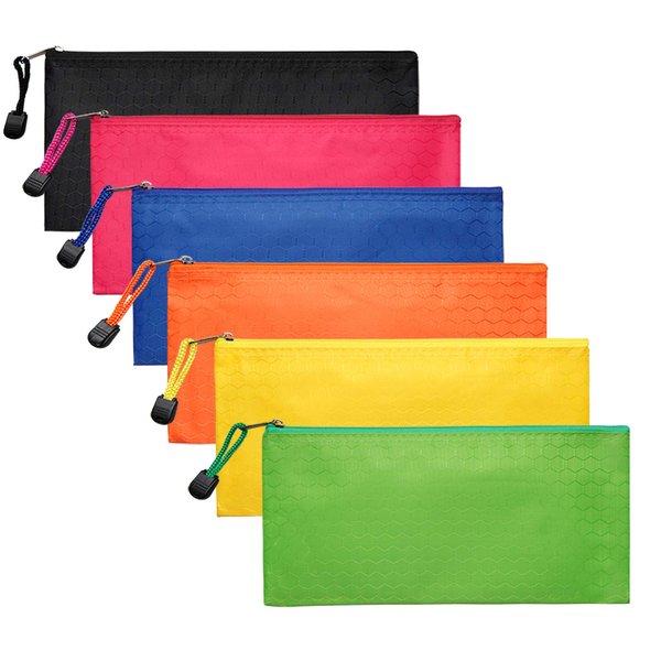 LABUK 6 Pack Zipper Pencil Pouches Bulk, Waterproof Pencil Bags Pencil Case for Office Supplies Travel Cosmetics Accessories in 6 Color
