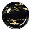 EcoQuality 8 inch Black Plastic Round Salad Plate Gold Marble Design – Elegant Disposable Dinnerware for Weddings, Parties, and Events – Durable, Stylish, and Reusable Tableware (10)