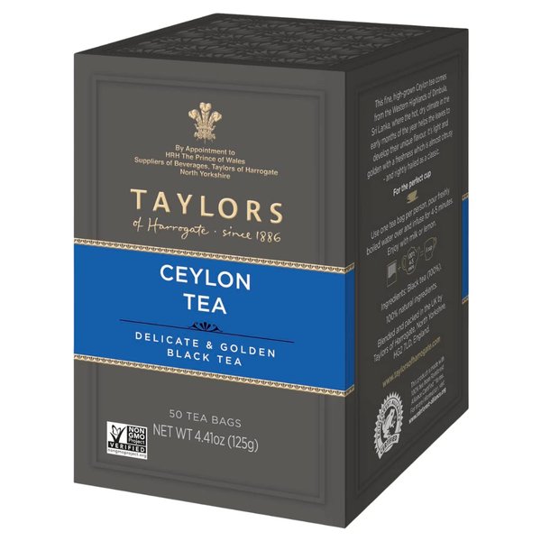 Taylors of Harrogate Pure Ceylon, 50 Teabags (Pack of 6)