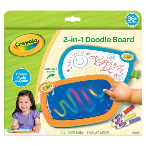 Crayola 2-in-1 Doodle Board, Toddler Drawing Board, Kids Drawing Tablet, Travel Activity, Toddler Learning Toy, Holiday Gift for Toddlers, 3+