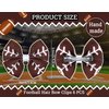 Whaline 6Pcs Football Bow Hair Clips Brown and White Football Cheer Hair Barrettes Grosgrain Ribbon Alligator Clips Sports Theme Hair Accessories