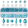 Blue Nail Art Rhinestone, 3D Crystal Nail Diamond Gem, Flatback Rhinestones Multi Shapes Sizes Nail Design for Women Girls Manicure Charms Decorations, DIY Jewelry Making Craft Supplies
