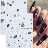 4Sheets 5d Embossed Halloween Nail Stickers Decals Skeleton Spider Web Nail Art Stickers Scary Skeleton Devil Nail Supplies Sliders Cute Ghost Nail Decorations elf-Adhesive Nail Sticker for Women Girl