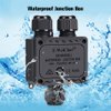 Waterproof Junction Box, IP68 Outdoor Junction Box, 2 PCS 3 Way Plug Line External Junction Box, M25 Plastic Electrical Junction Box Suitable for Tunnel Lights, Garden Lights, Landscape Lights