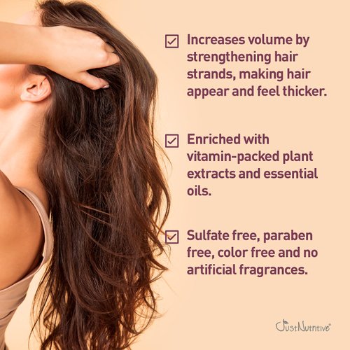 Grow New Hair Shampoo | Healthy Hair Growth | Natural Shampoo | For Both Men And Women | Hair Care | Hair Growth | Just Nutritive | 16 fl oz