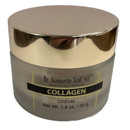 TWEAKERZ Dr Jeannette Graf Collagen Crème 1.8 oz - Hydrolyzed Collagen and Hydrolyzed Elastin Moisturizer Cream - AM and PM Face Cream Gold Jar