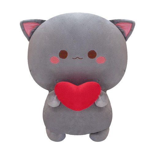 Alwoligag Cute Cat Plush Toy, Super Soft Gray Cat Plush Toy, Plush Cat Stuffed Animals, Valentine's Day Gift, Sweet Romantic Cute Cat Plush Toy(13.9 inch)