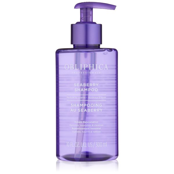 Obliphica Seaberry Shampoo for Medium to Coarse Hair - Frizz Free, Nourished, and Damaged Repaired Hair - Hair Mask & Treatment for Dry Hair and Growth - 10 Fl Oz