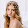 AW BRIDAL Crystal Bridal Headpieces For Wedding Women Hair Accessories Gold Hair Vine Wedding Hair Jewelry for Brides（Gold