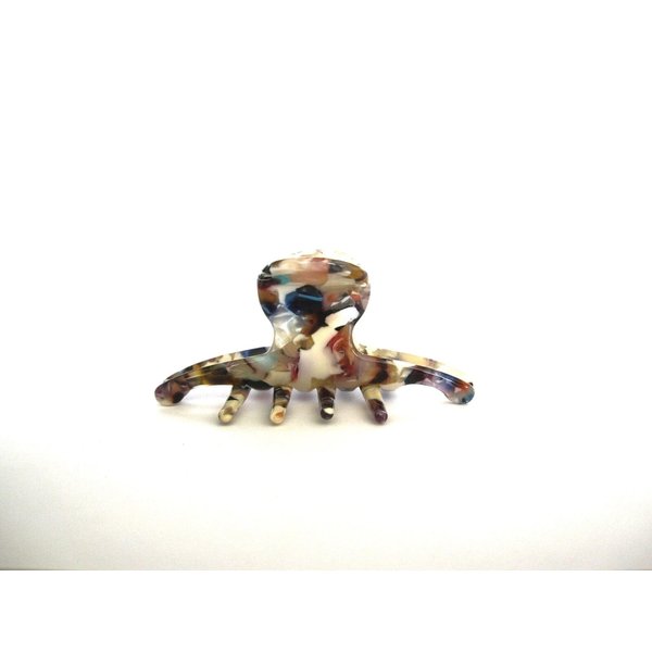Medium/small multi colored marbled hair claw clip for fine, thin hair