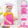 Toyze Gifts for 3-8 Year Old Girls, Kids Apron for Girls Kids Cooking Set, Toddler Apron for Kids Chef Hat and Apron, Toys for 3-12 Year Old Girls 20Pcs Pink- with Cookbook