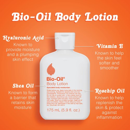 Bio-Oil Moisturizing Body Lotion for Dry Skin, Ultra-Lightweight High-Oil Hydration, with Jojoba, Rosehip, Shea Oil, and Hyaluronic Acid, 5.9 oz