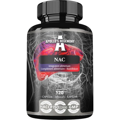 Apollo's Hegemony NAC 500 mg - N-Acetyl L-Cysteine 120 Vegan Capsules - 4 Month Supply - Amino Acid Dietary Supplement to Support Liver Function and Antioxidant Levels