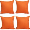 Thmyo 4-Pack 100% Cotton Comfortable Solid Decorative Throw Pillow Cases Square Cushion Cover Pillowcases Sublimation Blank Pillow Cover Halloween Fall Orange DIY Throw Pillowcase(18x18inch/45x45cm)