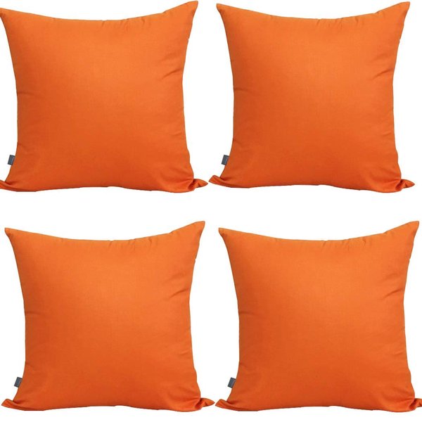 Thmyo 4-Pack 100% Cotton Comfortable Solid Decorative Throw Pillow Cases Square Cushion Cover Pillowcases Sublimation Blank Pillow Cover Halloween Fall Orange DIY Throw Pillowcase(18x18inch/45x45cm)