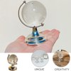Mini World Globe Crystal Glass Clear Paperweight Desk Office Home Decor Wedding Favor Crafts Ornaments Gifts, Miniature Ball Sphere Display, Round Earth(Ball diameter 8.5cm)