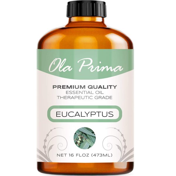 Ola Prima Oils - Eucalyptus Essential Oil (16oz Bulk) Therapeutic Grade for Aromatherapy, Diffuser, Stress, Repellant