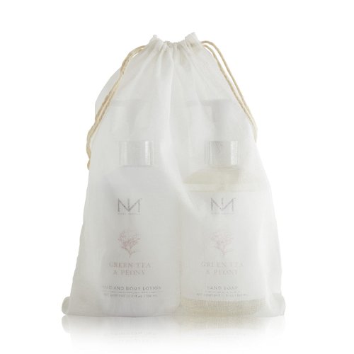 Niven Morgan Green Tea & Peony Hand Soap and Lotion Set