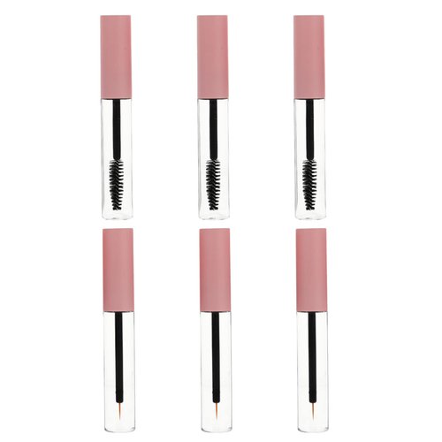 FOMIYES 6pcs 5ML Empty Mascara Tube Eyeliner Lip Gloss Tubes Black Eyelash Cream Container Bottle for Castor Oil DIY Cosmetics