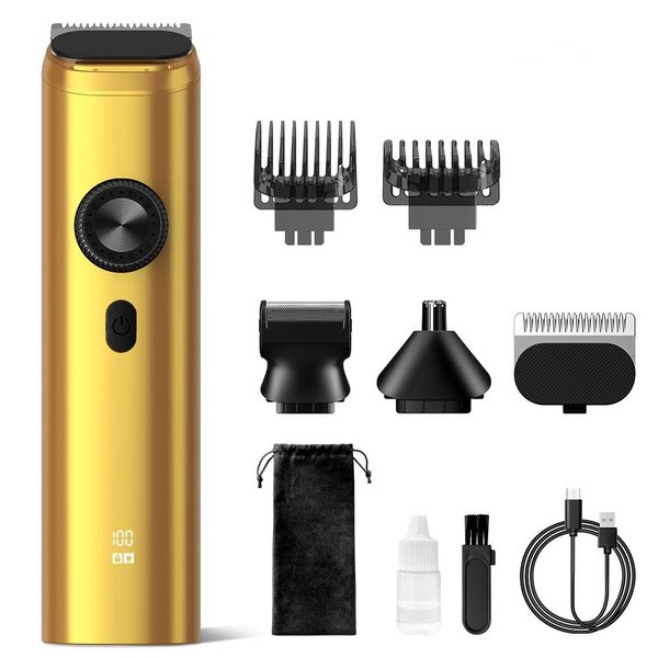Sejoy Men's Hair Trimmer & Razor Beard Trimmer 8 in 1 Set for Beard, Face, Head Hair, Gold