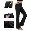 BUBBLELIME 29"/31"/33"/35" 4 Styles Women's Bootcut Yoga Pants Tummy Control - Back Pockets_Black M_35" Inseam