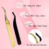 Lash Applicator Tool Lash Tweezers 1 Lash Applicator for Lash Clusters Plus 1 Upgraded Eyebrow Tweezers DIY Eyelash Extension Tweezers Kit Eyelash Applicator Tool (2 pcs)
