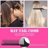 2 Pieces Parting Comb and 6 Pieces Hair Clip, Women Rat Tail Comb Cutting Comb with Wide and Fine Teeth Salon Hairdressing Hair Care Tools