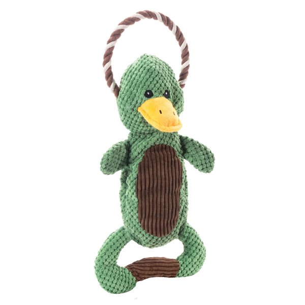 Outward Hound Scrunch Bunch Duck Interactive Plush Squeaky Dog Tug Toy