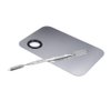 2 Pcs Stainless Steel Cosmetic Makeup Palette, Professional Cosmetic Mixing Makeup Palette Spatula Makeup Artist Tool, Beauty Salon Color Cream Mixing Palette With A Spatula Makeup Nail Art Palette