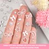 600Pcs 3D Multi Shapes Nail Charms - White Mix Styles Stars Bowknots Heart Pearls for Nail Art DIY Crafts Design Accessories Nail Supplies(White)