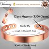 Vicmag Copper Magnetic Bracelet for Women and Men Ultra Strength Magnets 99.9% Pure Copper Strong Magnets Jewelry Gift Adjustable Length