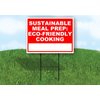 Sustainable Meal Prep Eco-Friendly Cooking Write On Me Red 18x24 in Single Sided Yard Road Sign w/Stand