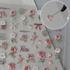 Retro Flower Nail Art Stickers 5D Embossed Luxury Nail Decals Spring Rose Flower Nails Design White Flowers Nail Stickers Designer Nail Art Supplies Manicure Decoration Accessories for Women, 3Sheets