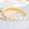 AIUPUOC Flower Headband for Girls Yellow Daisy Headband Spring Floral Headband Hair Accessories Flowers for Hair Black Headband Hot Pink Headband for Women Hair Band Hair Hoop (Yellow)